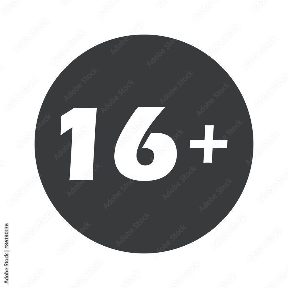 Monochrome round 16 plus icon Monochrome round 16 plus icon
