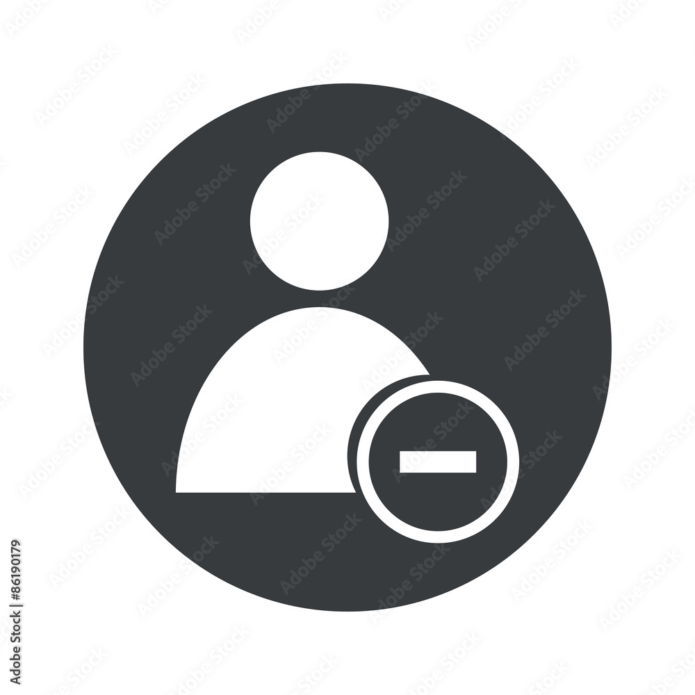 Monochrome round remove user icon Monochrome round remove user icon