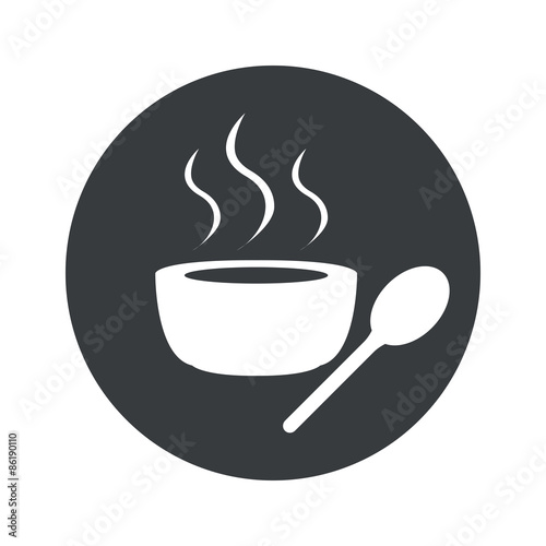 Monochrome round hot soup icon