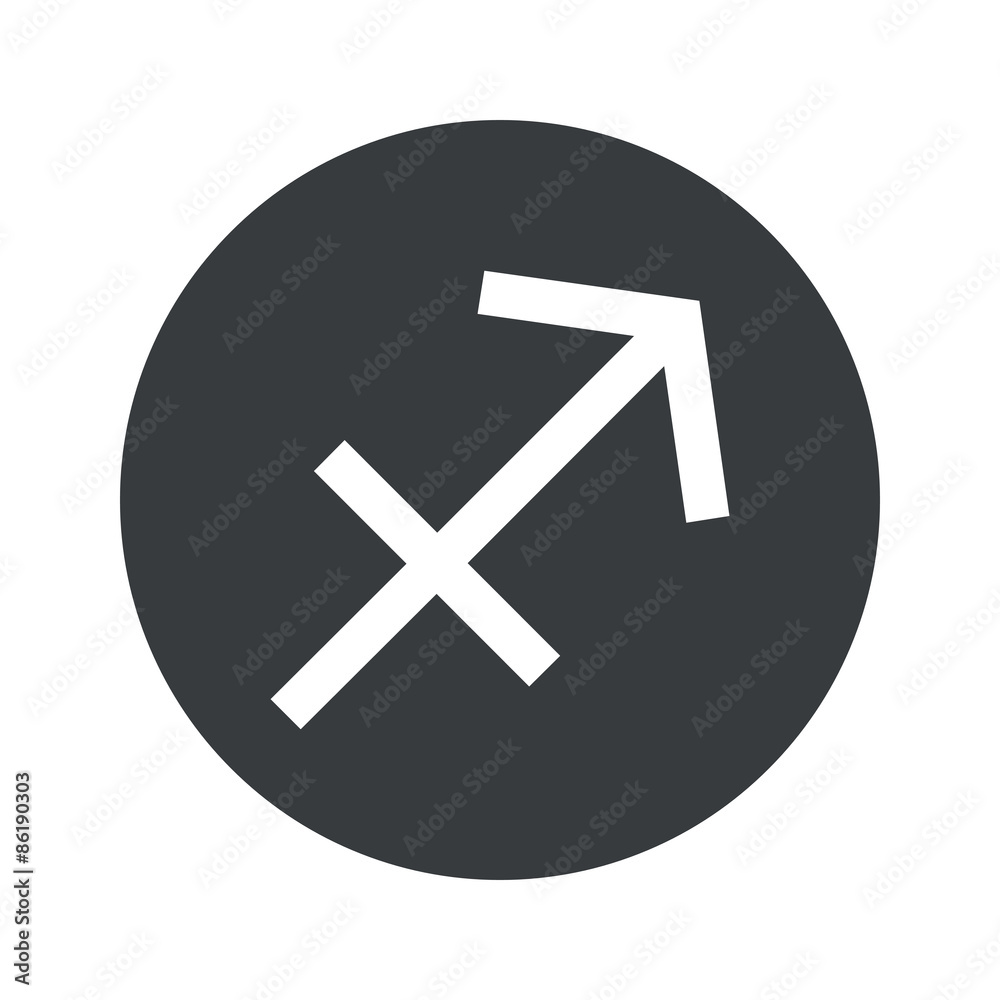 Monochrome round Sagittarius icon Monochrome round Sagittarius icon