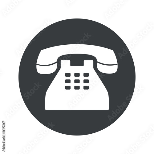 Monochrome round phone icon