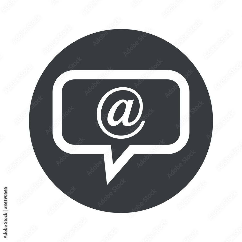 Monochrome round mail message icon