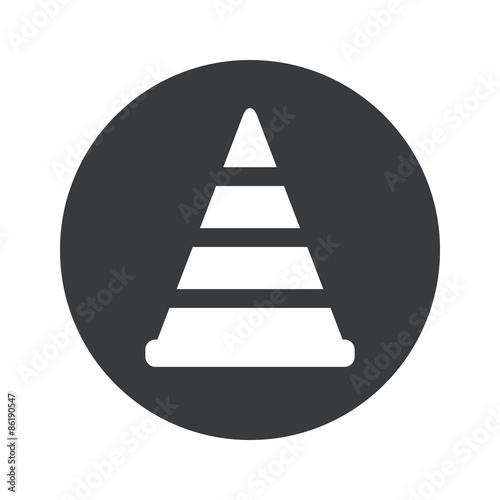 Monochrome round traffic cone icon