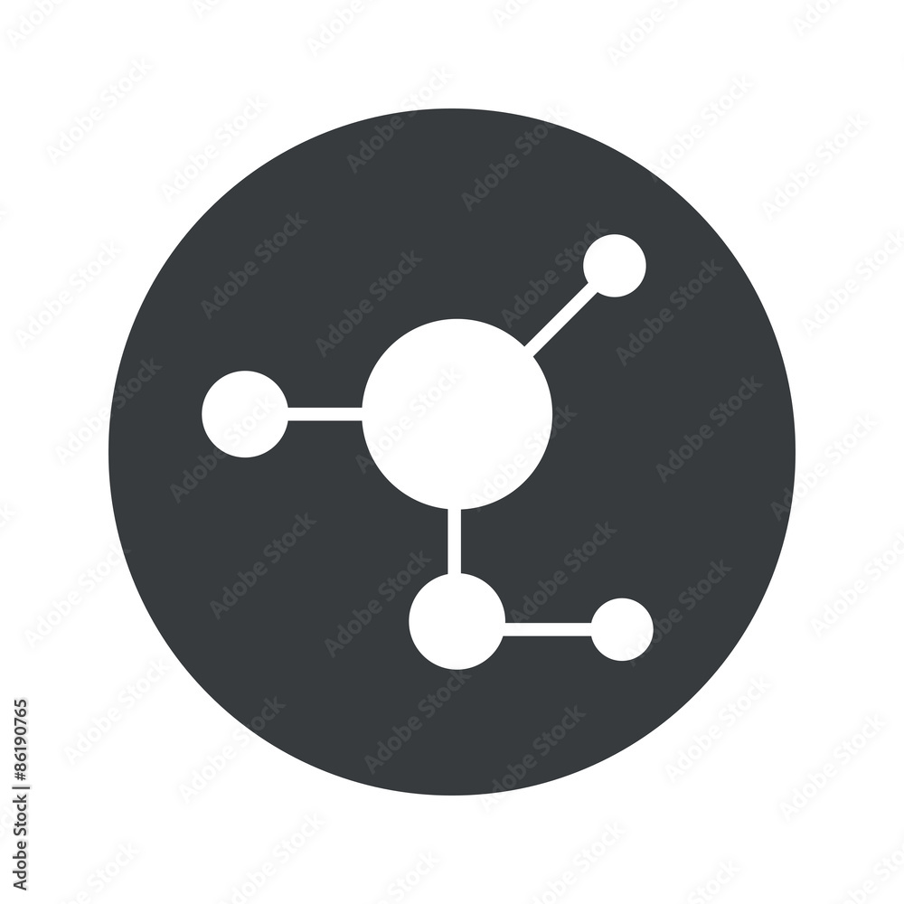Monochrome round molecule icon Monochrome round molecule icon