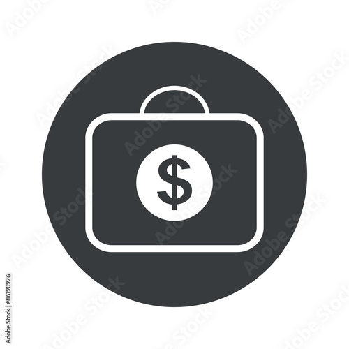 Monochrome round dollar bag icon