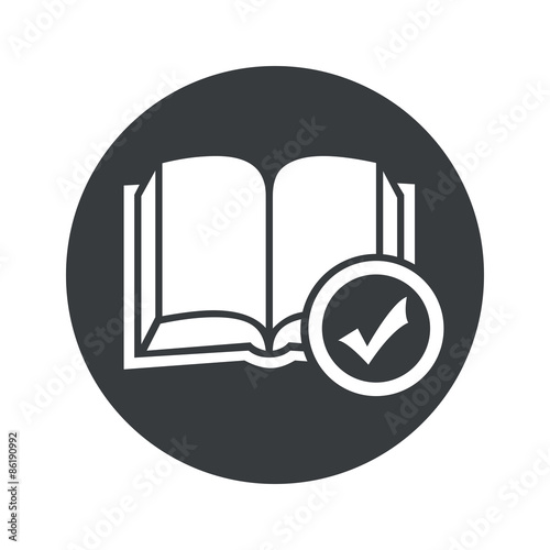 Monochrome round select book icon