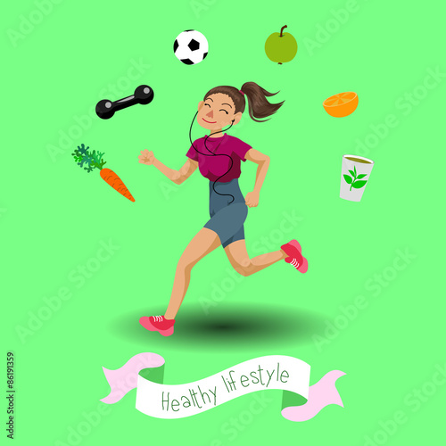 Cute running girl