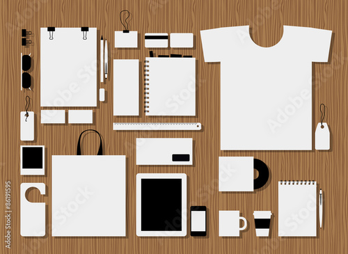 Corporate flat identity mock-up template for your design