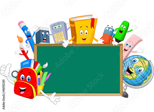 Cartoon collection stationery with blank sign 