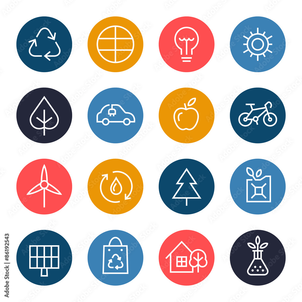 Fototapeta premium Eco icon set