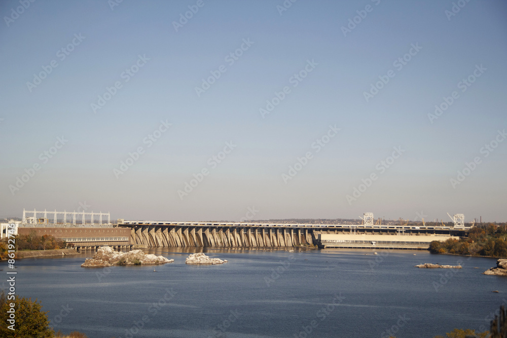 Picture of Dnieper hydroelectric station in Zaporozhye