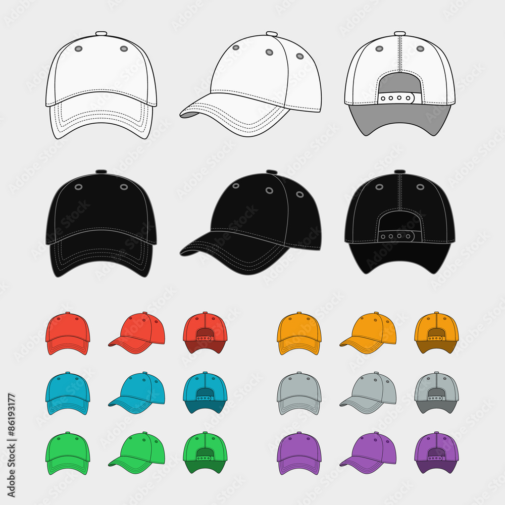 Baseball cap vector template Baseball cap vector template