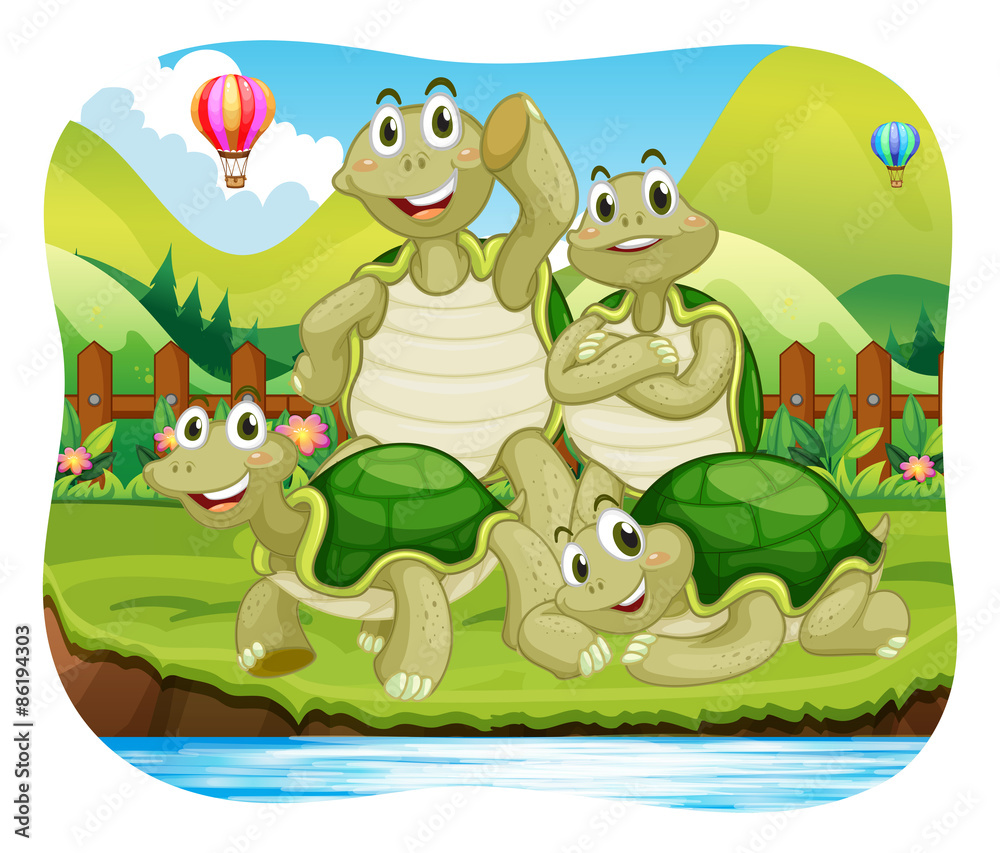 Naklejka premium Żółwie