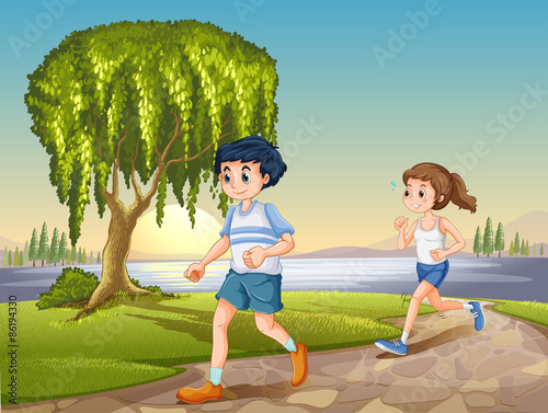 Couple jogging