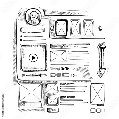 doodle portfolio wireframe