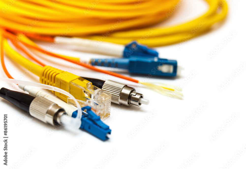 Different kind of connectors isolated on white Different kind of connectors isolated on white