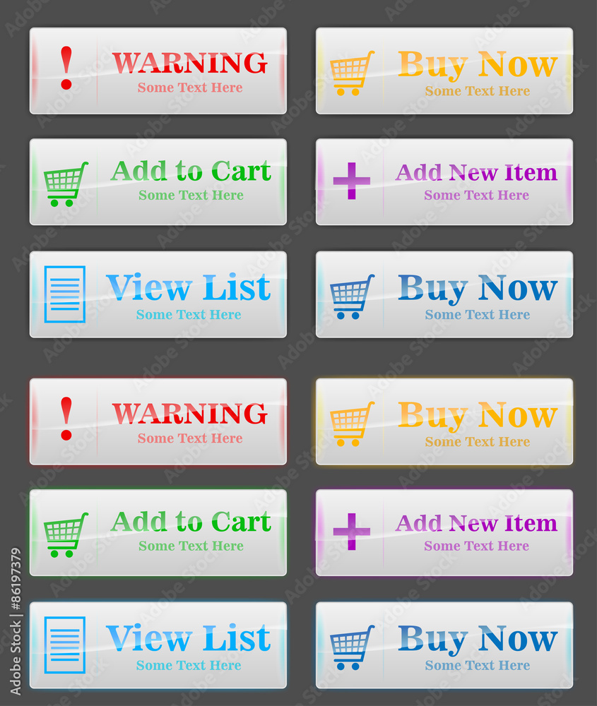 6 color buttons for shopping page