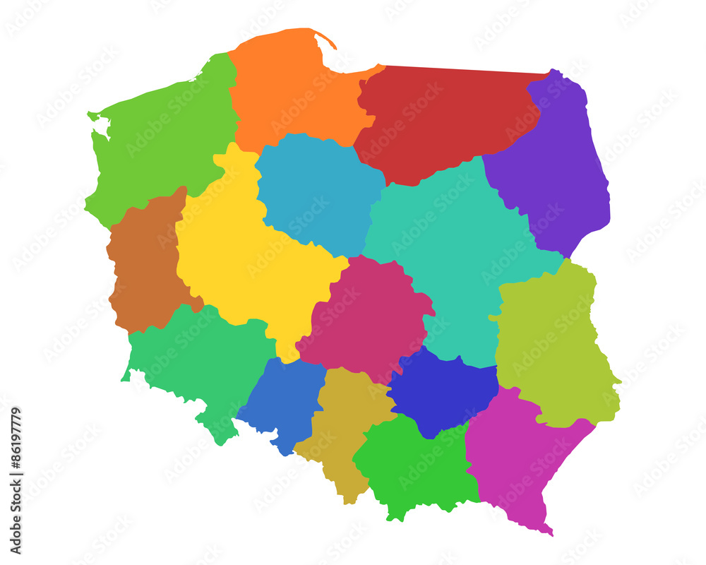 Naklejka premium Karte von Polen