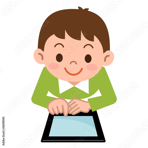 タブレットPCと男の子