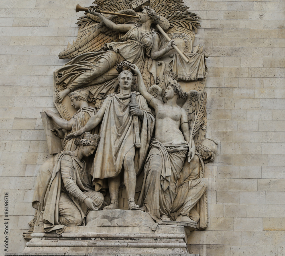 the sculpture in Triumphal Arch , paris,france
