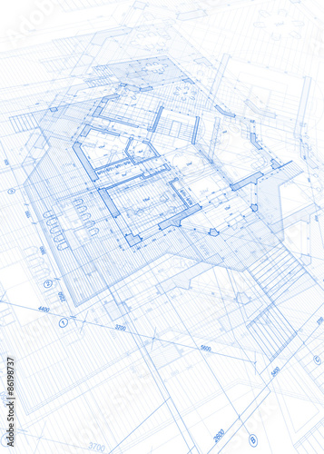 architecture blueprint - house plans   vector illustration