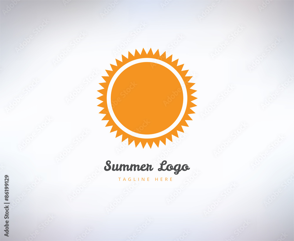 Fototapeta premium Abstract vector logo elements. Sun, vocation, summer and holiday