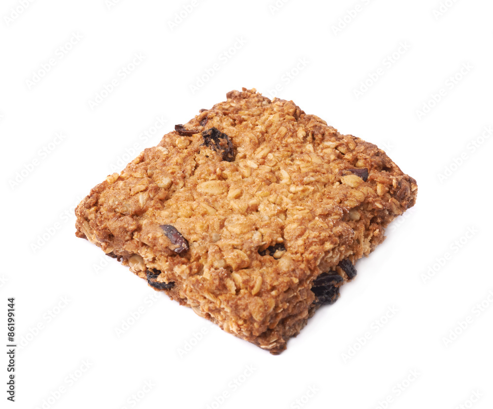 Oatmeal cookie with raisins isolated Oatmeal cookie with raisins isolated