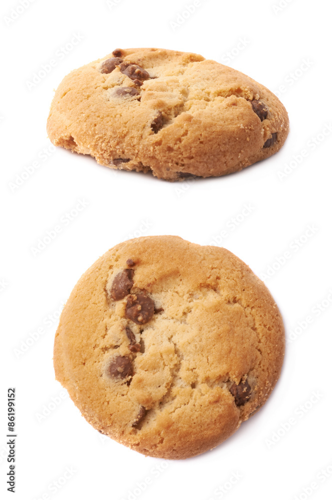 Round cookie with chocolate Round cookie with chocolate