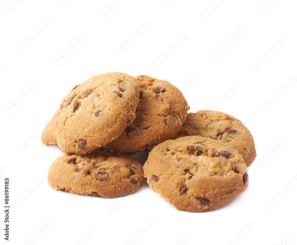 Pile of round cookies isolated Pile of round cookies isolated