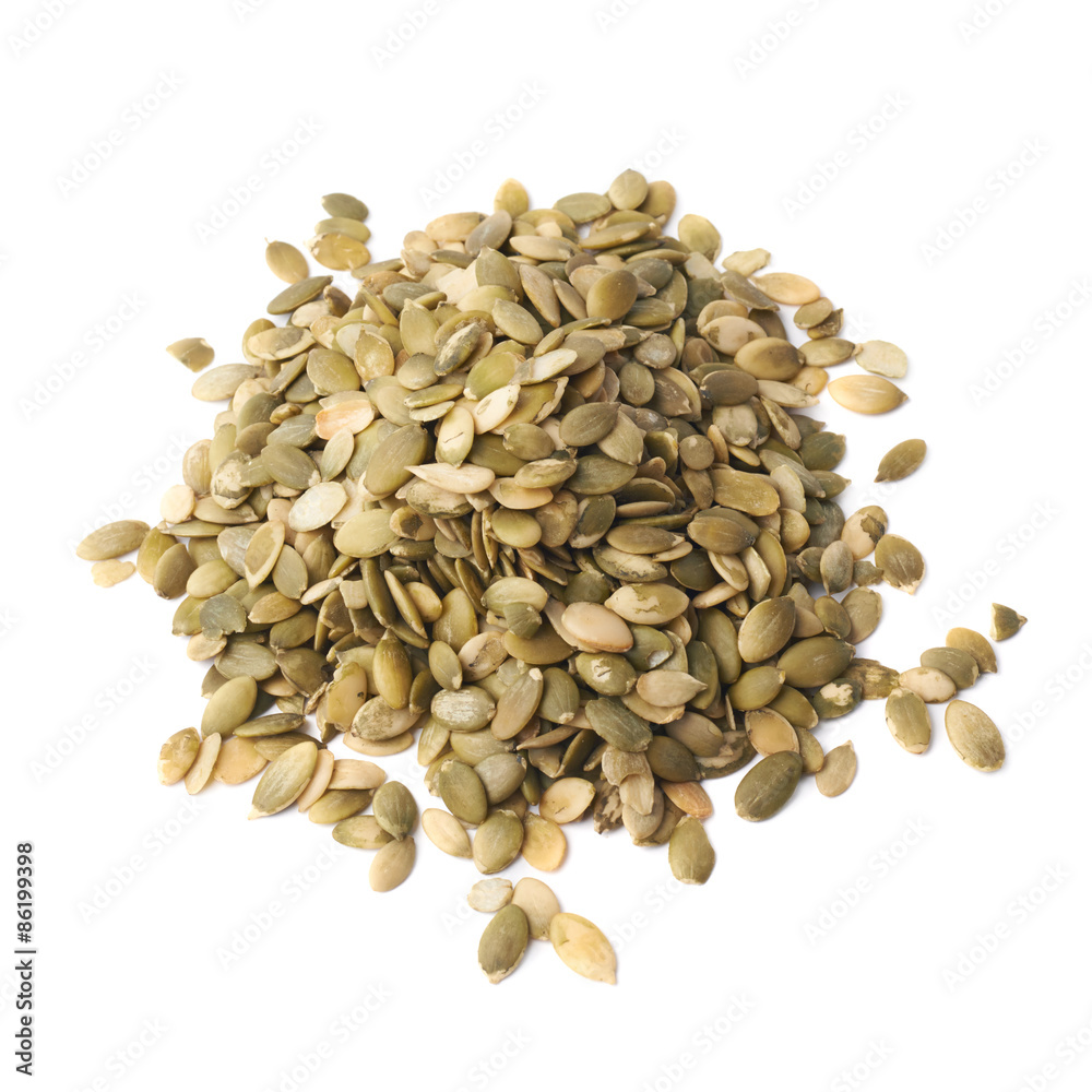 Pile of pumpkin seeds isolated Pile of pumpkin seeds isolated