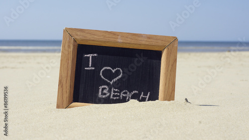 I love beach written
