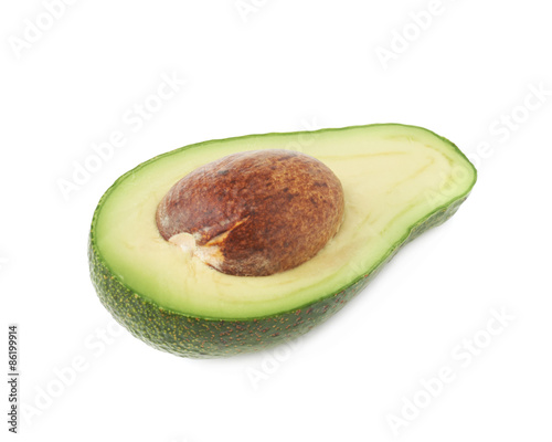 Cut in half open avocado fruit