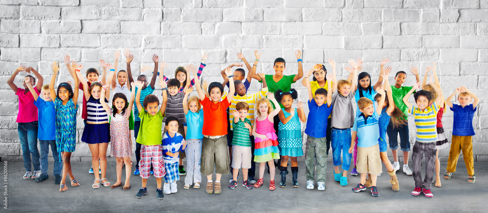 Obraz premium Children Kids Childhood Friendship Happiness Diversity Concept