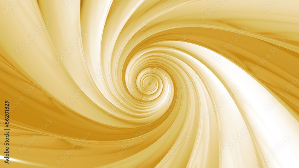 3D Spiral background yellow tones wide format