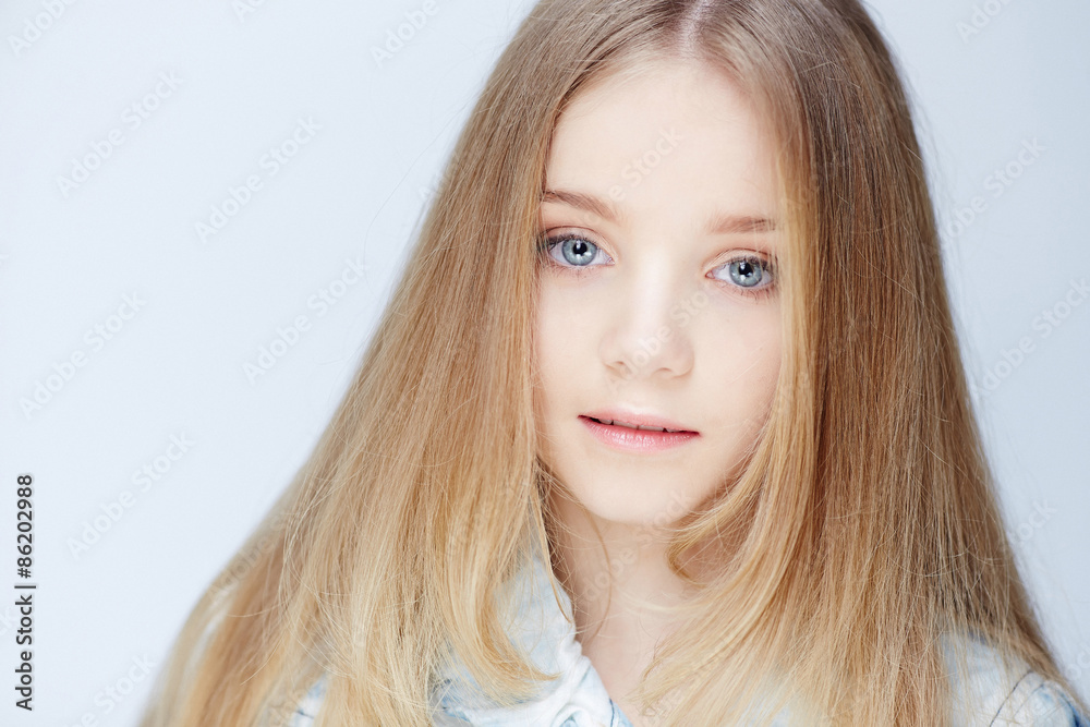Portrait of teenager girl with long hair Portrait of teenager girl with long hair
