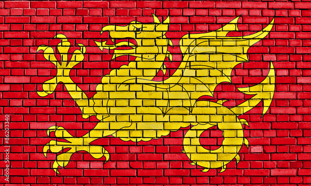 Fototapeta premium flag of Wessex painted on brick wall