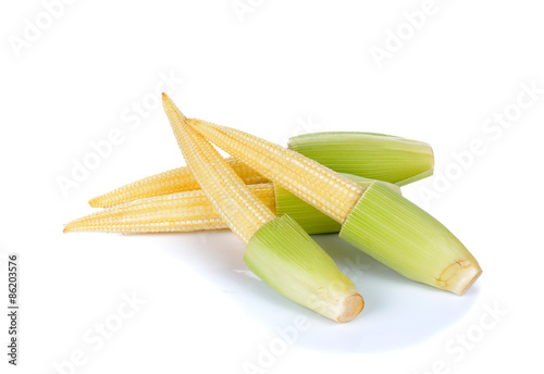 Baby corn on a white background