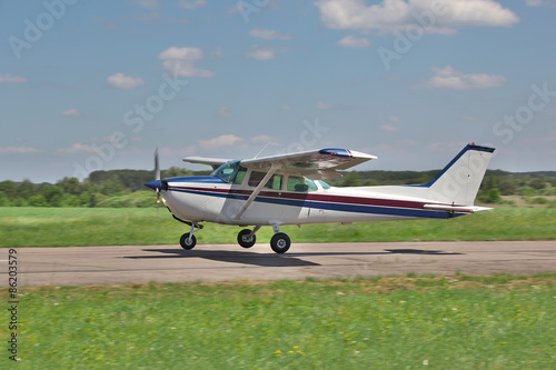 Light plane landing