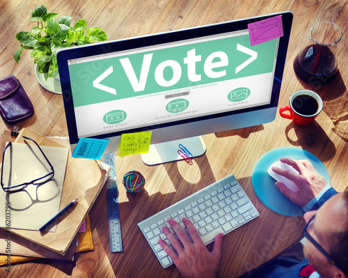 Digital Online Vote Democracy Politcs Election Government Concep photo