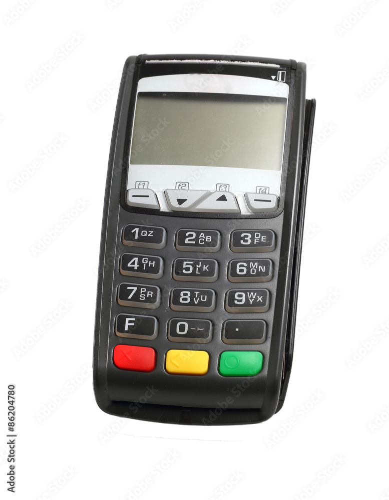 terminal for payment cards on a white background terminal for payment cards on a white background