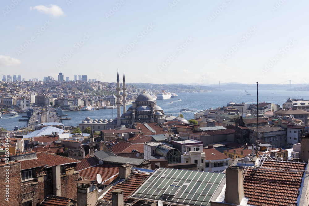 Вид на Новую мечеть, Галатский мост. Стамбул.