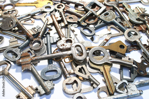 keys on a white background