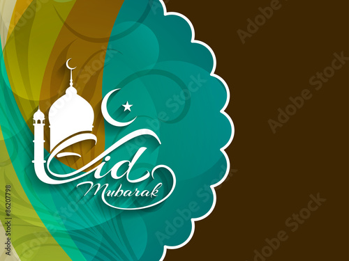 Colorful Eid Mubarak Islamic vector background design. photo