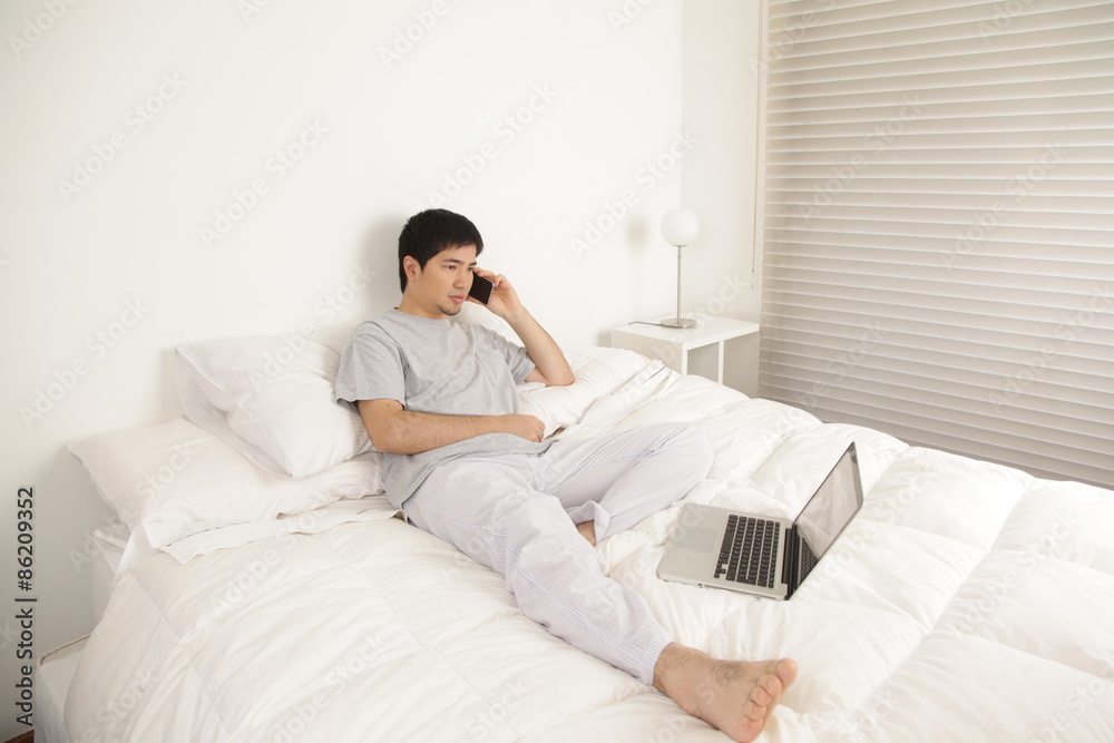 Man talking by phone Man talking by phone