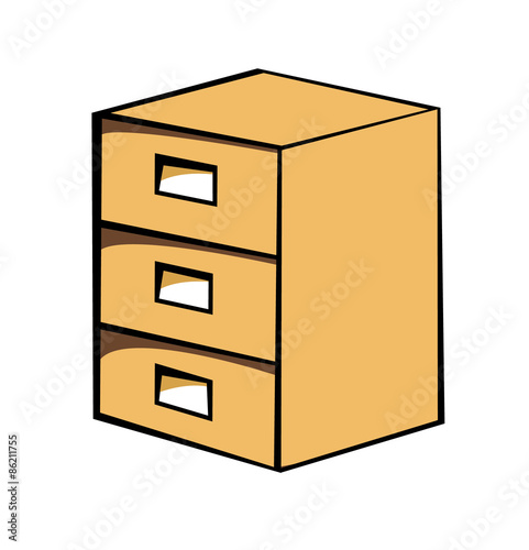 Vector drawing of an old-fashioned filing cabinet