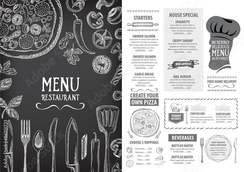 Restaurant cafe menu, template design. Food flyer.