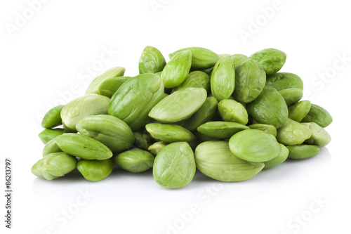 Petai, Bitter Beans isolated on a white background.