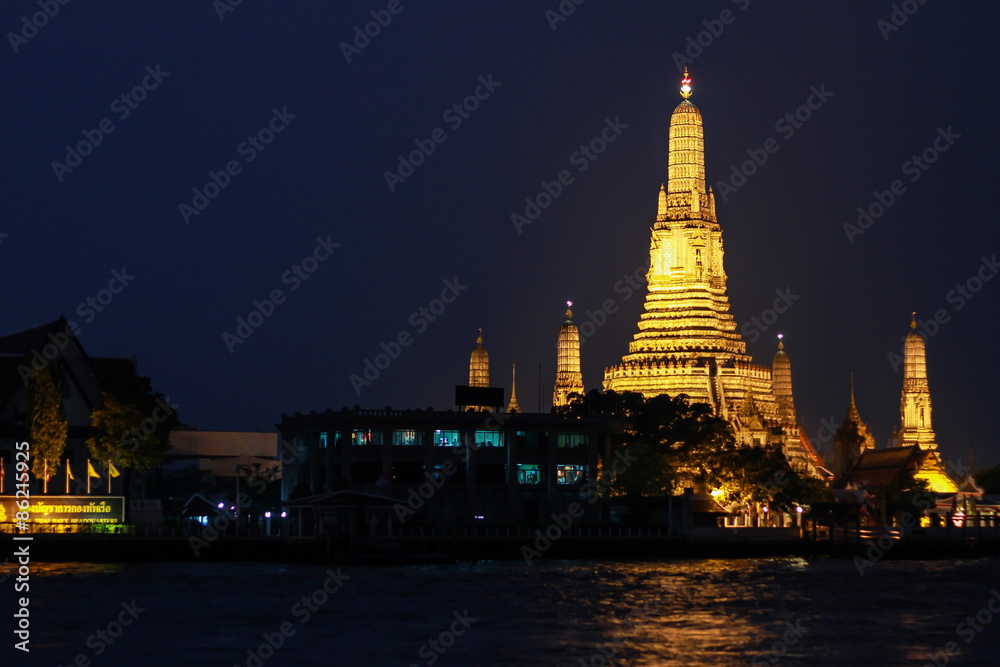 The Temple of Dawn (Wat Arun) in the night, Thailand
