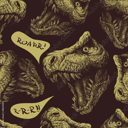 Trex Dinosaur. Vector seamless background. Eps 8 © RLRRLRLL