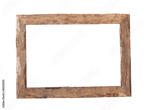 Wooden Frame / Rustic wood frame isolated on the white background with clipping path